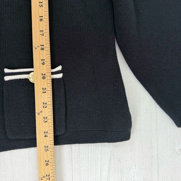 J.Crew Emilie Sweater Lady Jacket Women 3X Black w/ Contrast Trim Pockets Office - Picture 14 of 15